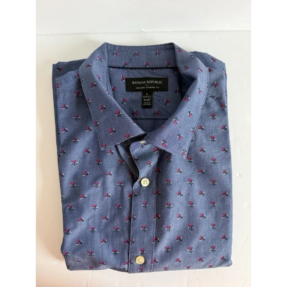 Banana Republic Lot Of 3 Button Down Shirts Large Cotton Long Sleeve Career‎
